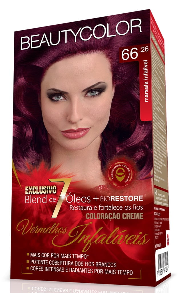 Tinta Beauty Color Vermelhos Infaliveis Kit 66.26 Marsala Infalivel