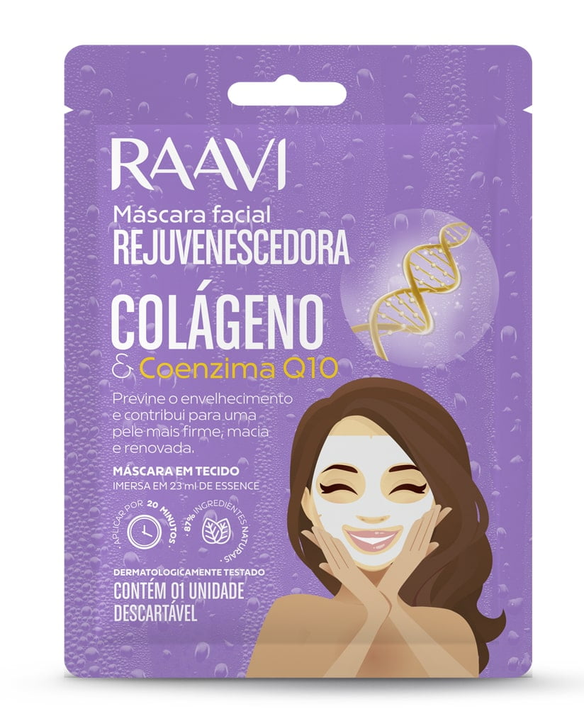 Mascara Facial Rejuvenescedora Raavi Colageno e Coenzima Q10