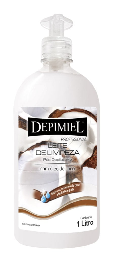 Leite de Limpeza Depimiel 1L Pos Depilacao com Oleo de Coco
