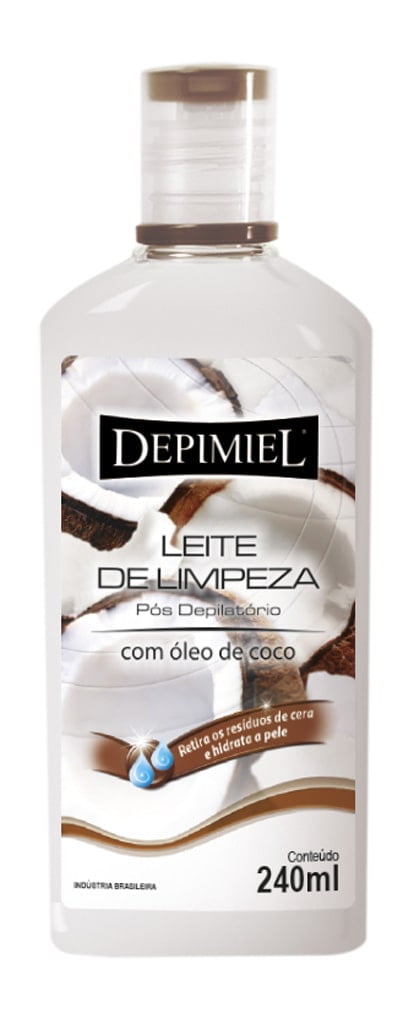 Leite de Limpeza Depimiel 240ml Pos Depilacao com Oleo de Coco