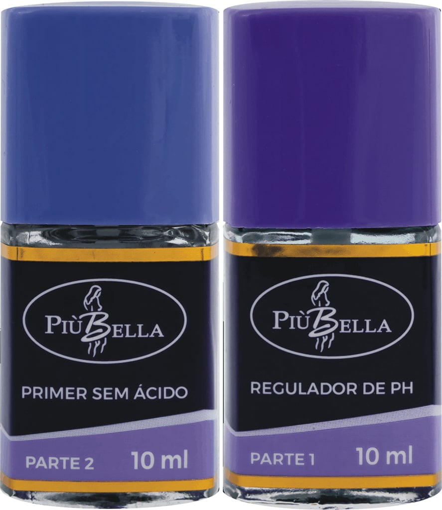 Regulador de pH + Primer sem Acido Piu Bella Kit Preparatorio de Alongamento
