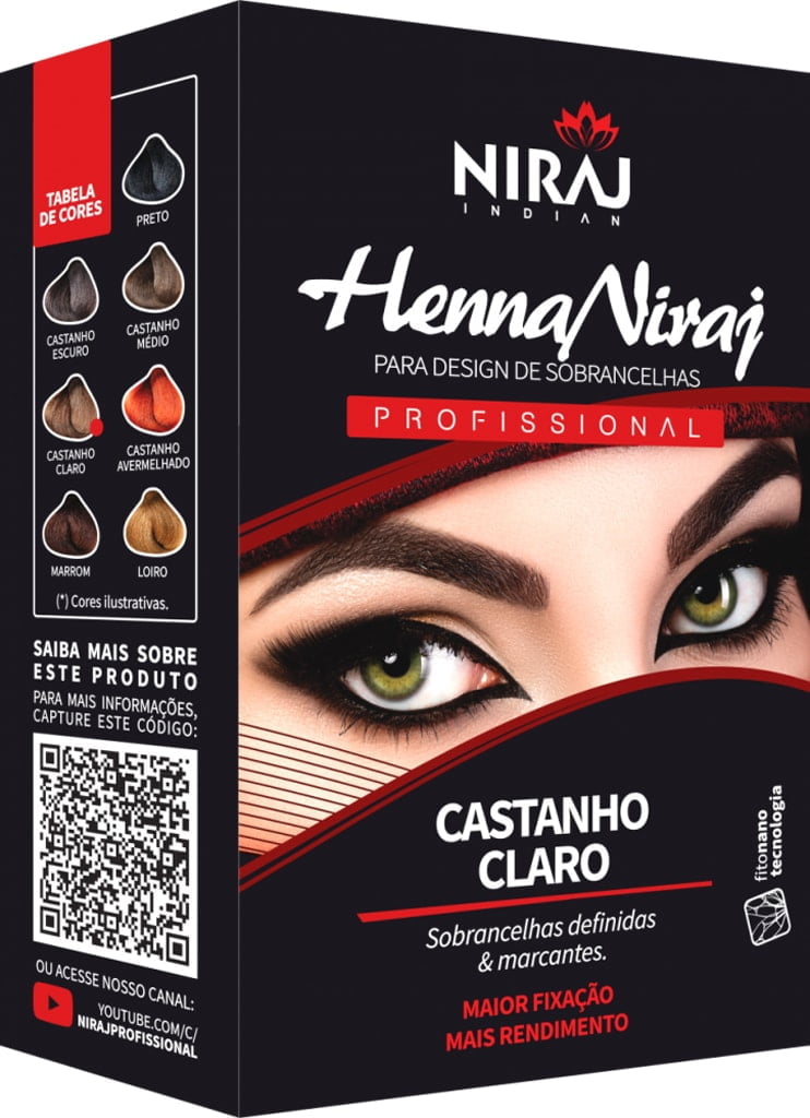 Henna para Sobrancelhas Niraj Castanho Claro