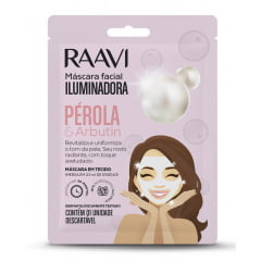 Kit Mascara Facial Iluminadora Perola e Arbutin Raavi + Esfoliante