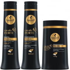 Haskell Cavalo Forte Kit Forca e Crescimento Shampoo + Condicionador + Mascara